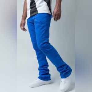 Fearless stacked jeans, men’s size 38 distressed, royal blue new‎ with tags